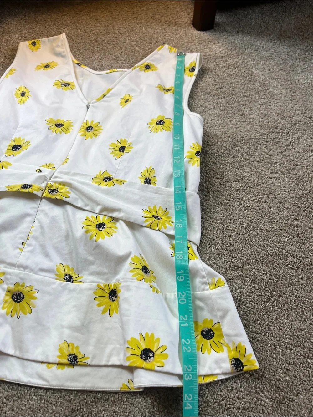 🌻🌻🌻Kate Spade Cotton Sateen Poplin Big Bow Sunflower Blouse sz8 EUC